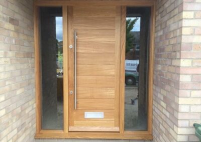 Oak Modern Horizontal Plank Front Door