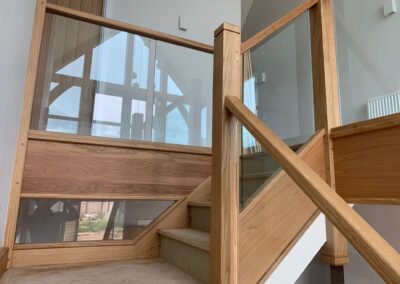 Bespoke Handcrafted Oak and Glass Staircase